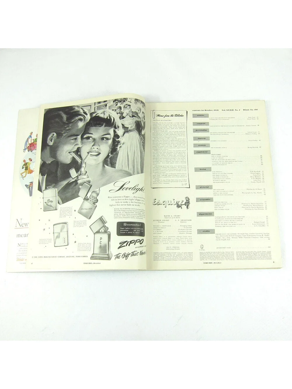 Vintage Esquire Magazine October 1949 AL MOORE Mis-Adventure Gatefold Pinup Girl